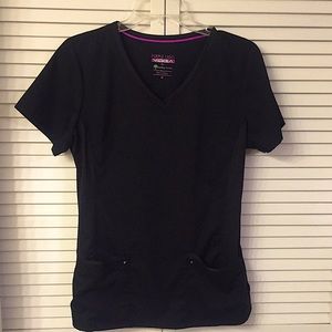 Black Healing Hands Purple label stretch scrub top